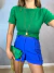 Blusa cropped barra u - verde bandeira