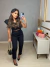 Conjunto calça zara e cropped babados - preto