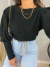 Blusa manga puff tricot over - preto - buy online