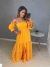 Vestido longo ciganinha - amarelo mostarda