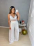 Top cropped renda luxo - off white - comprar online
