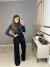 Calça pantalona em paetê - preto - online store