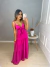 Vestido longo nozinho camadas - rosa pink na internet