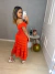 Vestido tricot ciganinha - vermelho alaranjado - online store
