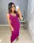 Vestido midi tricot rayon - fúcsia na internet