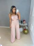 Macacão flare salopete - rosa bebê