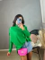 Poncho no tricot modal - verde bandeira