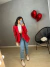 Imagem do Blazer alfaiataria alongado - vermelho