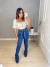 Calça jeans flare - azul bic - online store