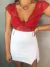 Body de renda manguinha - vermelho