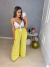 Calça pantalona linho - amarelo on internet