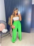 Calça pantalona com lastex na cintura - verde - buy online