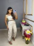 Conjunto no linho de calça jogger e cropped - bege - comprar online