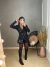Blazer alfaiataria alongado - preto