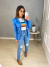 Blazer manga princesa acinturado - azul - loja online