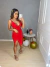 Vestido midi fenda frontal - vermelho - comprar online