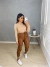 Calça jogger couro - marrom