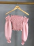 Cropped lastex ciganinha - rosa bebê - comprar online
