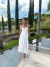 Vestido no tricoline com busto drapeado - off white na internet