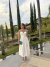 Vestido no tricoline com busto drapeado - off white - comprar online