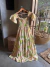 Vestido longo ciganinha estampado - amarelo lima