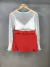 Blusa tule poá + sutiã - branco