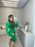 Vestido manga princesa com decote e transpassado - verde lurex on internet