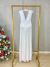 Vestido no tule com maiô e fenda - branco - online store