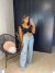 Image of Calça wide leg jeans barra desfiada - clara