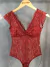 Body de renda manguinha - vermelho na internet