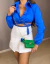 Camisa cropped amarração - azul
