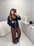 Camisa alfaiataria marrant com botões frontais - preto