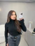 Imagem do Blusa cacharrel tricot premium com zíper e manga de dedinho - preto