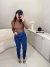 Calça jeans mom escura - 00201 - comprar online