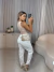 Calça de alfaiataria com cinto ilhós - off white na internet