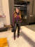 Imagem do Calça couro wide leg cintura alta com bolso cargo - preto