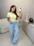 Blusa canelada premium com manguinha - amarelo na internet