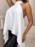 Blusa bata gola alta com ponta em babados - off white - comprar online