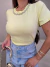 Blusa canelada premium com manguinha - amarelo - comprar online