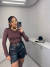 Blusa manga longa poliamida - marrom na internet