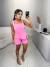Conjunto alfaiataria short e blusa assimétrica - rosa na internet