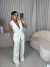 Conjunto de calça e colete frente única premium - off white - loja online