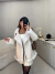 Jaqueta de couro importada com pelúcia premium - off white - comprar online