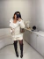 Jaqueta de couro importada com pelúcia premium - off white - loja online