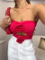 Maiô/body tomara que caia com aplicação de flor - vermelho na internet