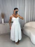 Vestido no tricoline com busto drapeado - off white na internet