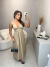 Vestido midi de alcinha em viscolinho - pistache