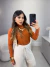 Cropped manga longa com gola alta em tricot - terracota - Amor de Peça - Looks Femininos Estilosos, Loja de Roupa Feminina Online