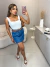 Saia jeans arraial - escura - loja online