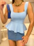 Blusa peplum tricot premium - azul
